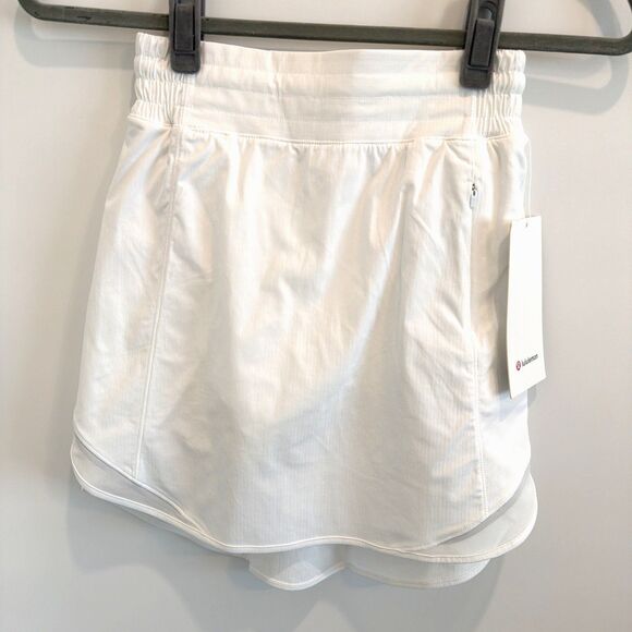 lululemon athletica Dresses & Skirts - NWT Lululemon Sz 2 Long Hotty Hot HR High-Rise White Athletic Skirt Skort Tennis
